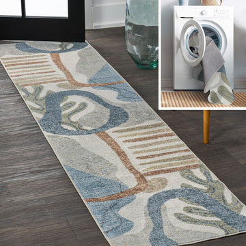 Algae Abstract Glam Botanical Machine-washable Area Rug